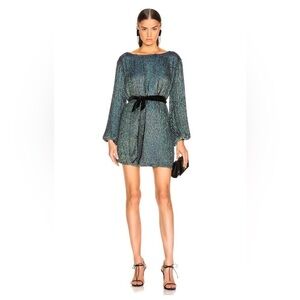 Retrofete Grace Dress – Metallic Turquoise Size S